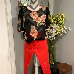 a new day floral blouse